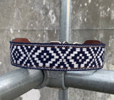 Boooi halsband donkerblauw/wit